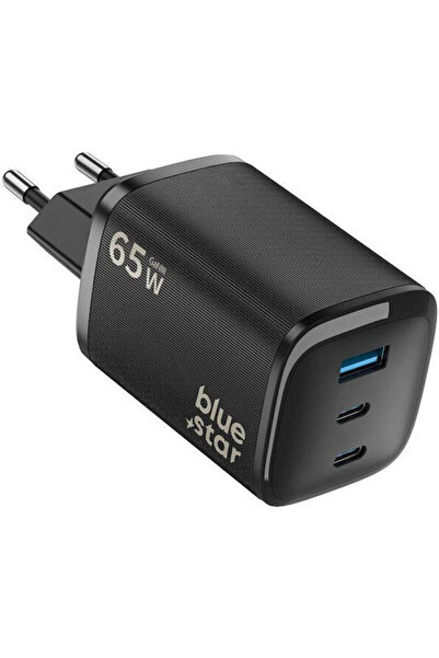 Blue Ασύρματος Φορτιστής Star GaN με Θύρα USB-A και 2 Θύρες USB-C, Παροχή Ισχ...