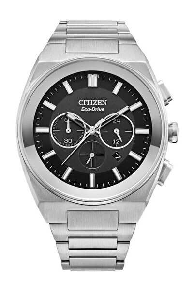 Citizien Ανδρικό ρολόι Citizen 43mm με μπαταρία και γκρι μπρασελέ από ανοξείδ...