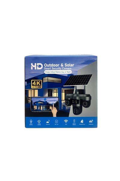 AVENİR AV-S445B 8MP 3.6MM 4 Kameralı AOV Çift Güneş Panelli Solar eSİM PT Kamera