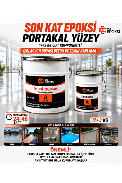 Ecs 20 Kg Epoksi Zemin Boyası Son Kat – 17+3 Kg Portakal Yüzey Kaplama