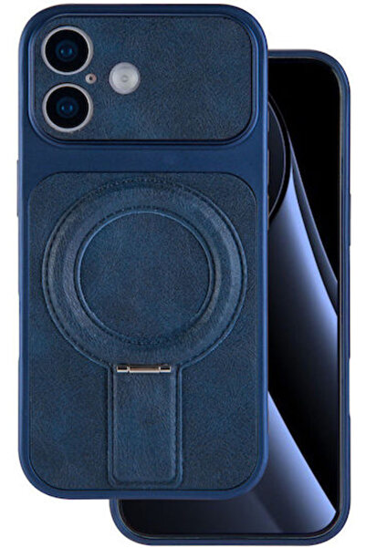 OEM Luxgrip Mag Blue Συνθετικό Δερμάτινο Πίσω Κάλυμμα iPhone 14 Pro