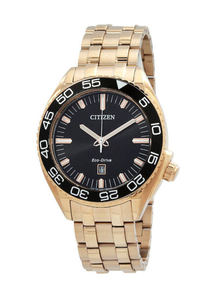 Citizien Ανδρικό ρολόι Citizen 42mm με μπαταρία και χρυσό λουράκι από ανοξείδ...