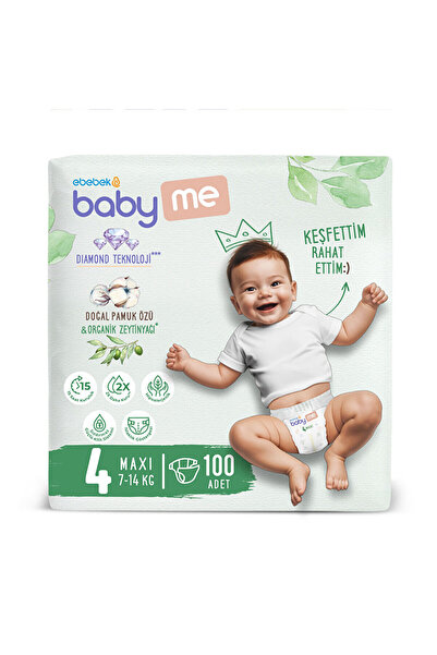 Baby&Me baby me Maxi 4 Numara Bebek Bezi 100 Adet