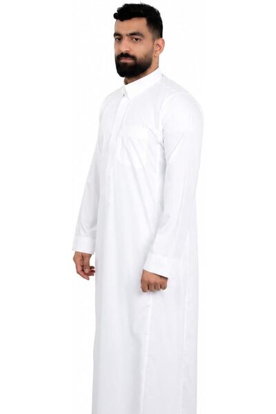 Generic فدشي ثوب سعودي رجالي ، قلاب فخامة بأكمام طويلة ساده