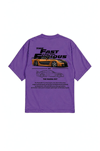 genosha Tricou supradimensionat RX-7 Fast Car Furious, imprimat față și spate