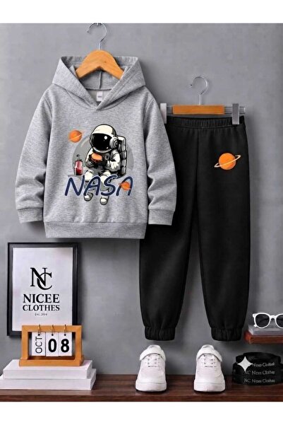 NC Nicee Clothes Children's Tracksuit Unisex (Hamburger-Edding Astronaut Prin...