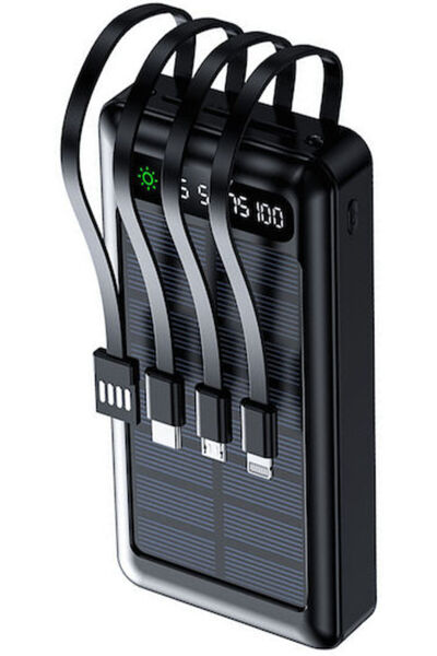Setty SLR-120 Ηλιακό Power Bank 20000mAh Μαύρο