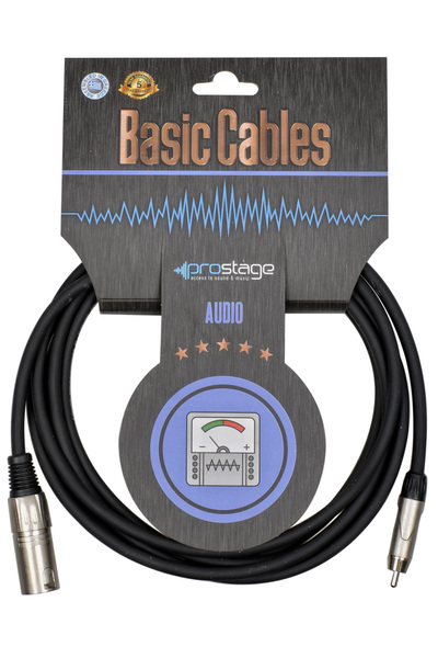 Prostage BRCM-02 - Επαγγελματικό καλώδιο XLR αρσενικό σε RCA αρσενικό 2 μέτρα