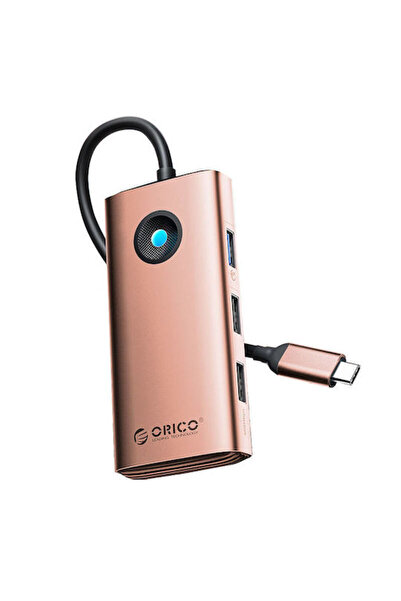 Orico Σταθμός σύνδεσης USB-C με HDMI 4K PD Ethernet Ροζ Χρυσό (PW11-6PR-RG-EP)