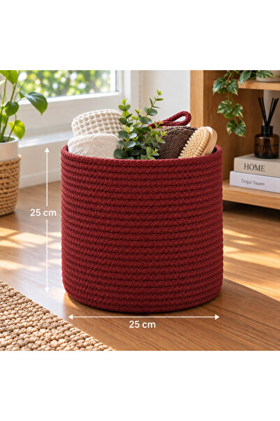 EGE ÖRGÜM 25x25 cm Pletena korpa od užeta – Dekorativna višenamenska korpa za...