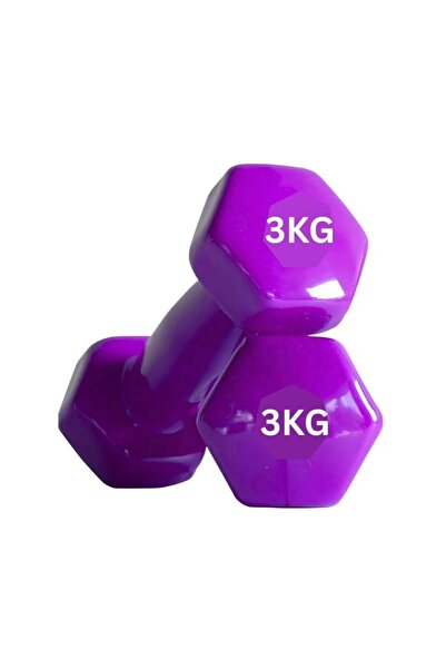 Generic 3KG Hex Dumbbell Pair – Vinyl Coated Hand Weights for Home Gym, Stren...
