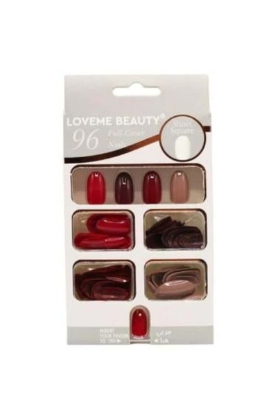 LOVEME BEAUTY مجموعة أظافر زينة A106 من لافمي بيوتي - 96 حبة | الوان متنوعة