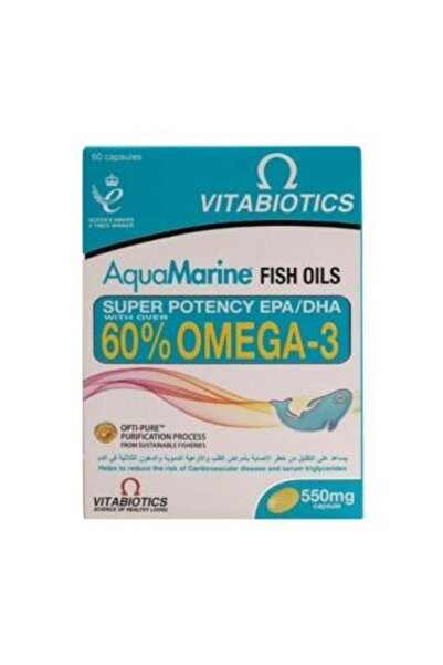 Vitabiotics اكوامارين اوميجا 60% اوميجا-3 من فيتابيوتكس - 60 حبه