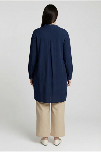 ALLDAY Half-Pleated Ribbed Detailed Tunic