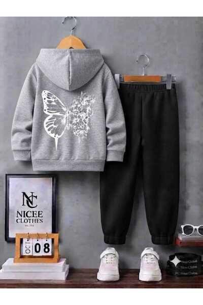 Leto Lykia Children's Tracksuit Set Unisex (Large Butterfly Winter Print on t...