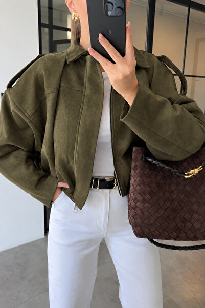 Helen Goods Νέα Σεζόν Γυναικείο Viral ZRA Suede Bomber Jacket