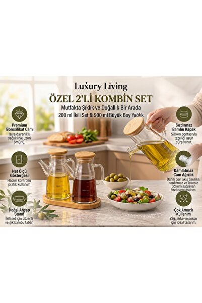 MOONLİGHT LUXURY LİVİNG 2+1 2 ADET MİNİ SOSLUK 1 ADET BÜYÜK YAĞLIK KALİTELİ S...