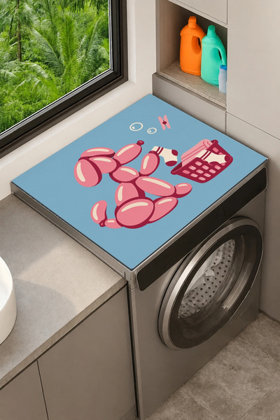 Valerine Life Clothes Dryer Top Organizer Mat Liquid-Proof Cover Balloon Dog