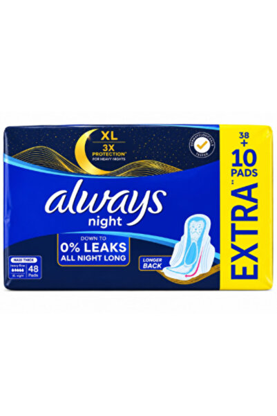 Always Olayes Dream Night Maxi Wings Pads, 48 Pads