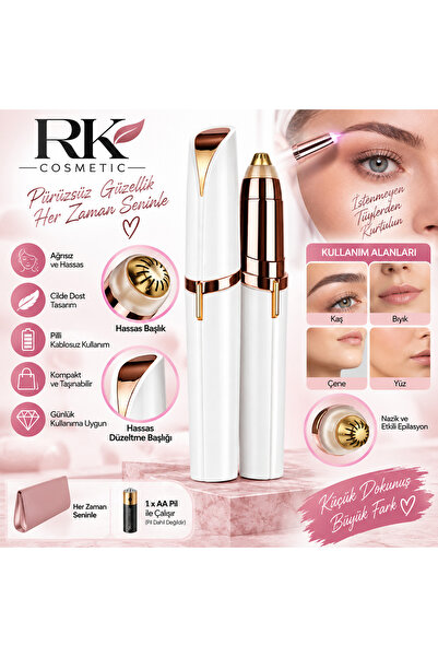RK Cosmetic Kaş ve Bıyık Yüz Tüy Alma Cihazı Epilatör Epilasyon Tıraş Makinas...