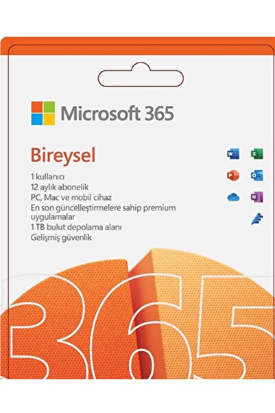MICROSOFT 365 Bireysel Türkçe - Kutu Lisans - 1 Kullanıcı, 1 Yıl