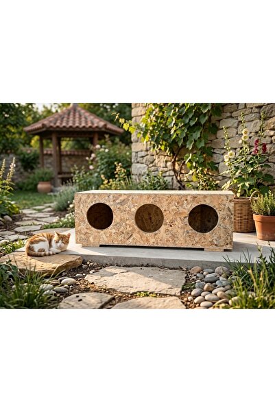 Apak Ahşap Dekorasyon 3 GİRİŞLİ OSB KEDİ YUVASI