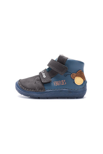 D.D.step Pantofi pentru băieți A 116-62455 B – Piele, Albastru marin cu licurici