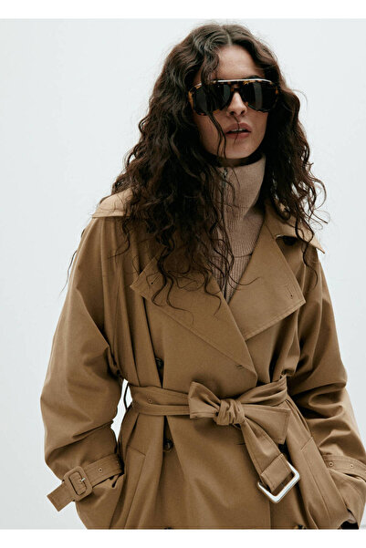 MANGO Woman Kemerli midi trençkot