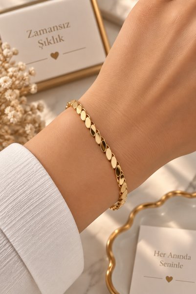 BLM WATCH Gold Burgu Çelik Zincir Bileklik - Kadın