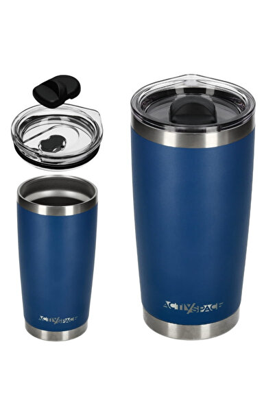 ACTIV SPACE Cană termică mare din oțel 600ml - albastru