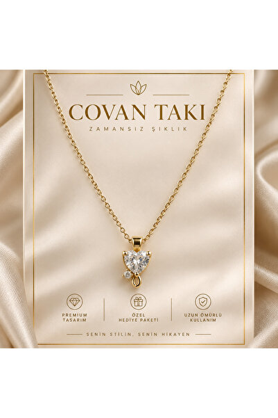 Genel Markalar COVAN TAKI Kalp Taşlı Gold Kadın Kolye – Zarif ve Şık Tasarım ✨