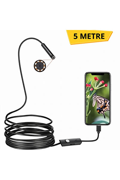 Genel Markalar 5 Metre Yılan Kamera - LED Işıklı - IP67 Su Geçirmez - 3 Farkl...