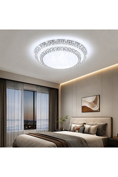 trandafi led Φωτιστικό Οροφής LED με Τηλεχειριστήριο 96W, 50 εκ., 3 Χρώματα, ...