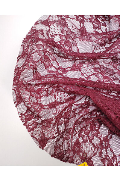 Kumaş Parça Burgundy Fine Lace Fabric for Dresses & Blouses 145X230Cm