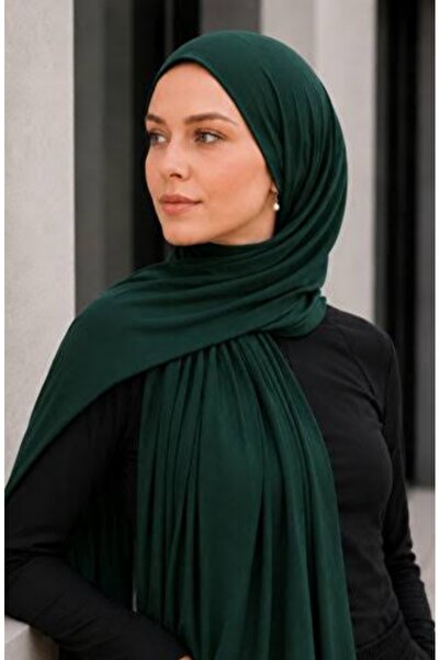 Nazellaa Aya Series Plain Aya Thin Cotton Shawl Emerald Green
