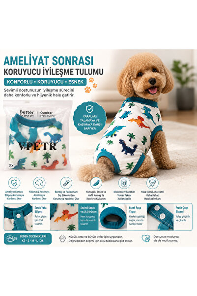 SAF HOBİ ATÖLYE DESİGN 🐾 Ameliyat Sonrası Koruyucu Köpek Tulumu – Recovery S...
