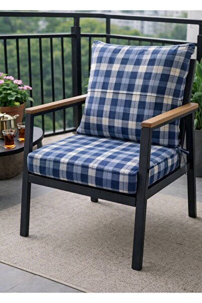 Genel Markalar Balkon Sandalye Minder ve Sırt Kılıfı Seti – 55×60×8 cm (8 Parça)