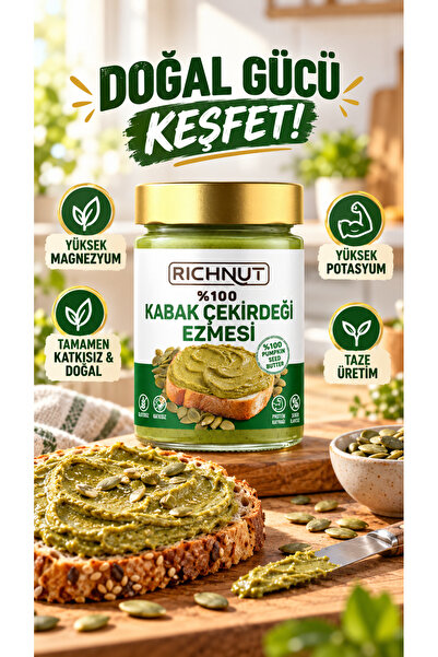 RİCHNUT Kabak Çekirdeği Ezmesi (Şekersiz Katkısız Doğal)
