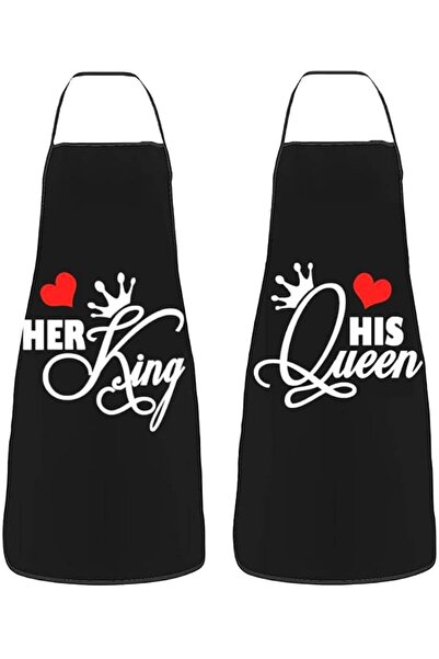 KASTWAVE Mr. and Mrs. Couples Apron Set, His King and Her Queen Waterproof Ki...