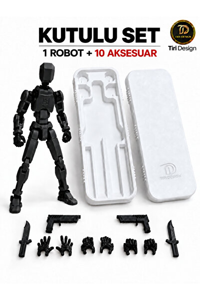 Tiri Design Dummy Robot Kutulu Set Oynar Eklemli Pozlanabilir Figür – Siyah
