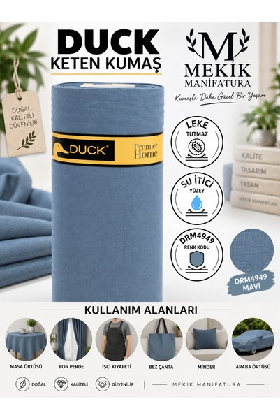 MEKİK MANİFATURA Едноцветен патешки ленен плат
