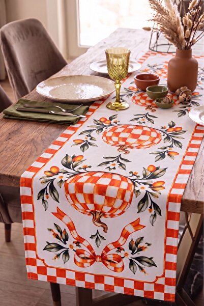 nunuteks evinizi renklendirin Dama Patterned Decorative Runner - 40X140 cm