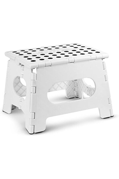 GENERAL White 28cm Wide Folding Step Stool, Lightweight Sturdy Foldable Foot ...