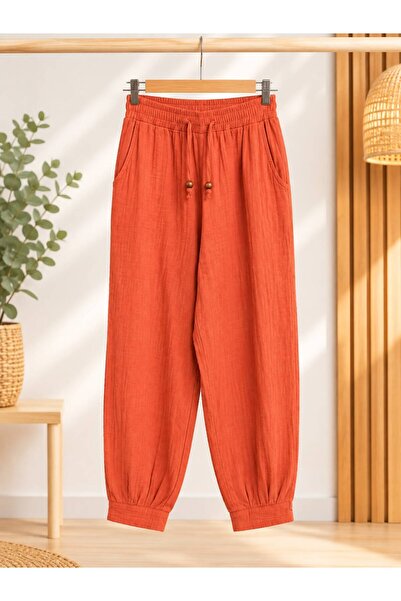 Aksoy Authentic Müslin Pileli Pantolon