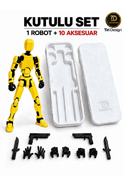 Tiri Design Dummy Robot Kutulu Set Oynar Eklemli Pozlanabilir Figür – Sarı