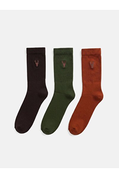 LC Waikiki Embroidered Men's Socks 3-Pack (W6)