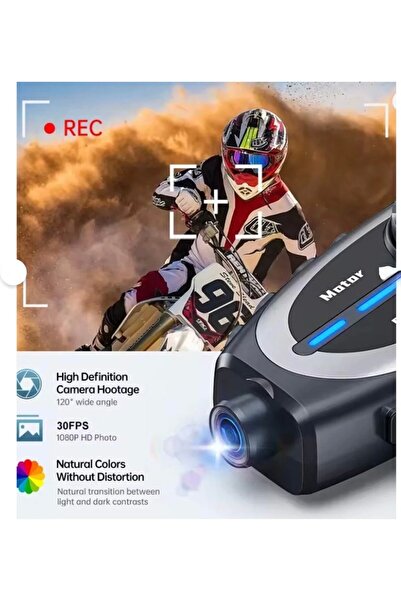 VEROXA Q29 Motosiklet Kask Bluetooth Kulaklık Eşleşmeli 1080P Kamera Geniş Aç...