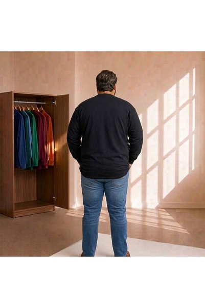 sngl tekstil Men's Plus Size Oversize 20/1 Combed Cotton Long Sleeve Sweatshirt