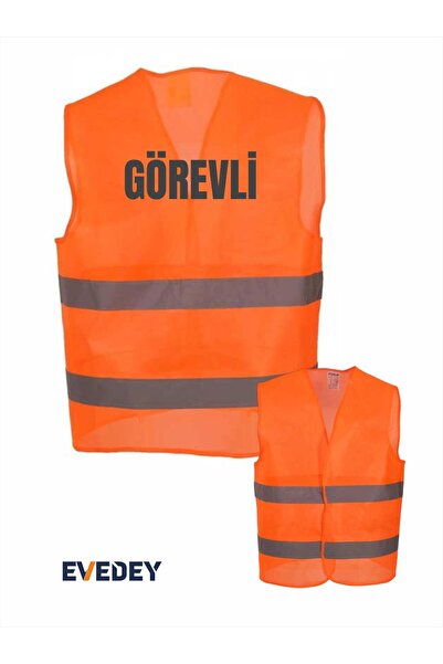 Evedey Görevli Baskılı Standart Reflektörlü İkaz Yeleği