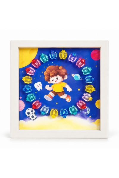 Beiyu Box type frame for storing baby teeth, model Frame, blue